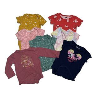 Baby Girl Clothes Lot 7 Pc Bundle Bodysuits Disney Old Navy Carter's 18-24 M